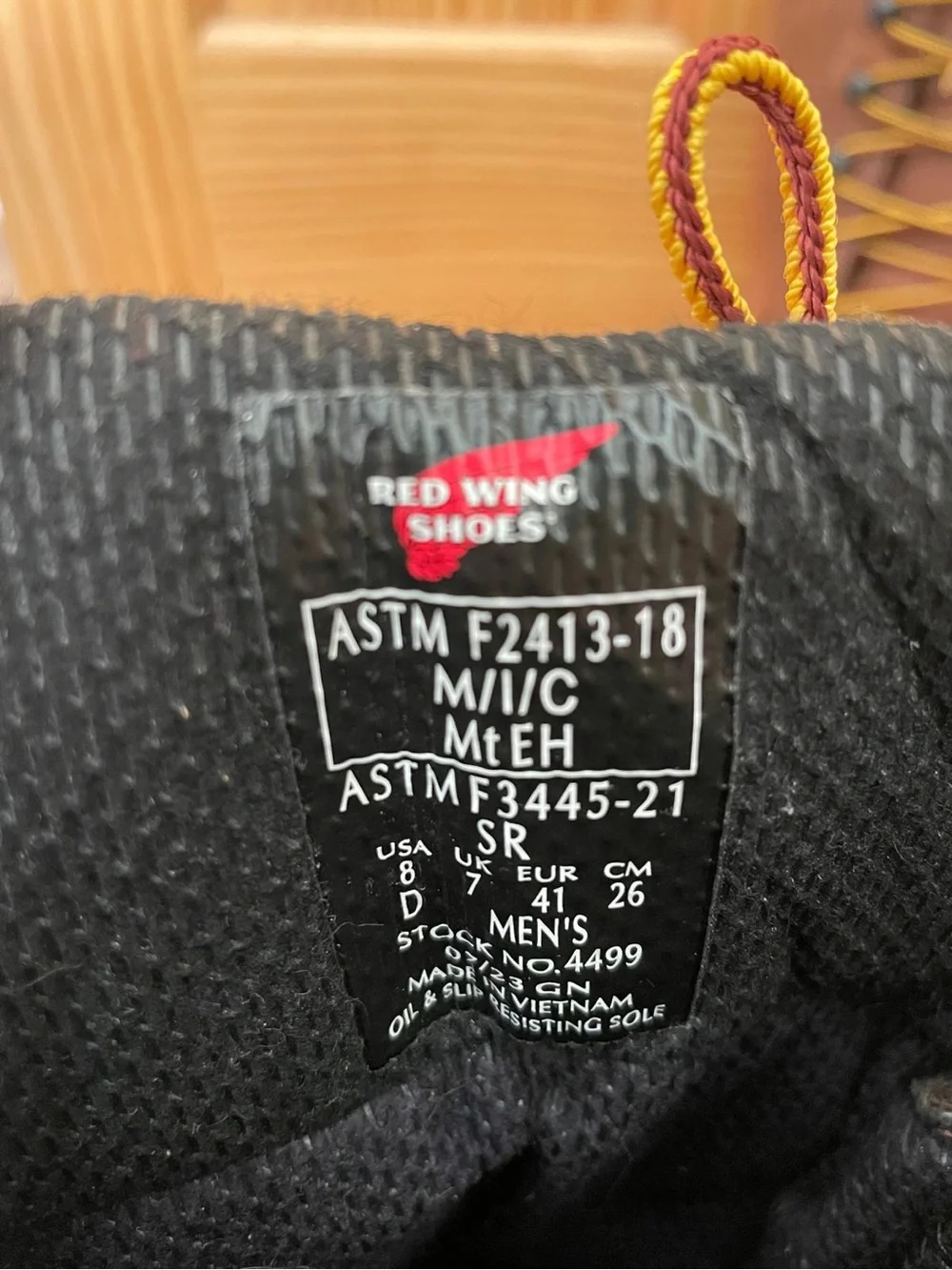 Red Wing Shoes Brown Leather Work Boots with Black Toe Caps